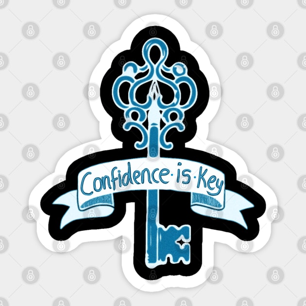 Confidence Is Key Blue Sticker by ROLLIE MC SCROLLIE